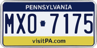 PA license plate MXO7175