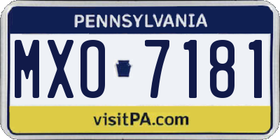 PA license plate MXO7181