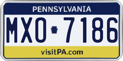 PA license plate MXO7186