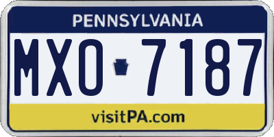 PA license plate MXO7187