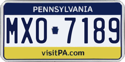 PA license plate MXO7189