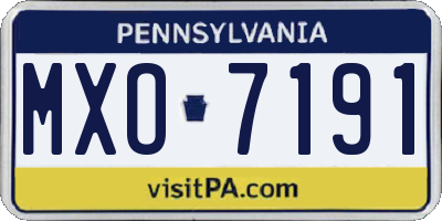 PA license plate MXO7191