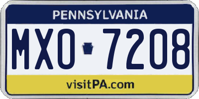 PA license plate MXO7208