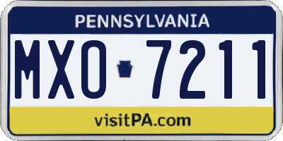 PA license plate MXO7211