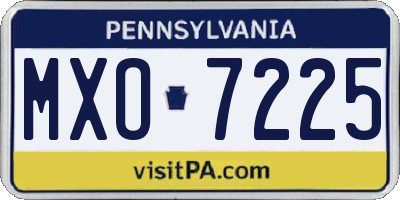 PA license plate MXO7225