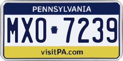 PA license plate MXO7239