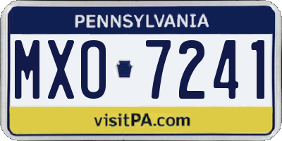 PA license plate MXO7241