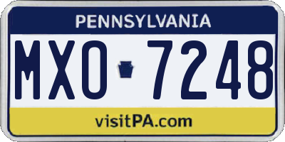 PA license plate MXO7248
