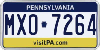 PA license plate MXO7264