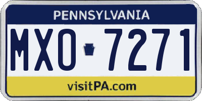 PA license plate MXO7271