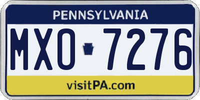 PA license plate MXO7276