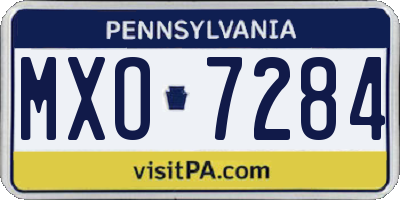 PA license plate MXO7284