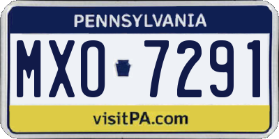 PA license plate MXO7291