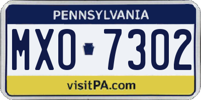 PA license plate MXO7302
