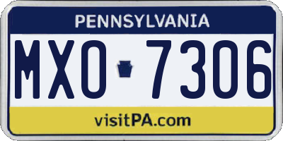 PA license plate MXO7306