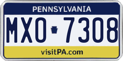 PA license plate MXO7308