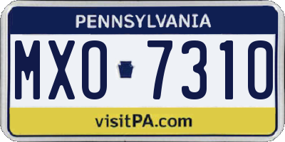 PA license plate MXO7310