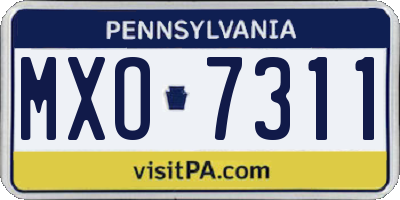 PA license plate MXO7311