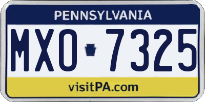 PA license plate MXO7325