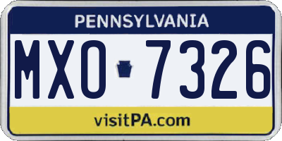 PA license plate MXO7326
