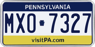 PA license plate MXO7327