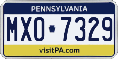 PA license plate MXO7329