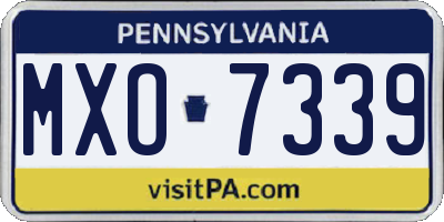 PA license plate MXO7339
