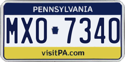 PA license plate MXO7340
