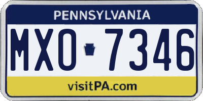 PA license plate MXO7346