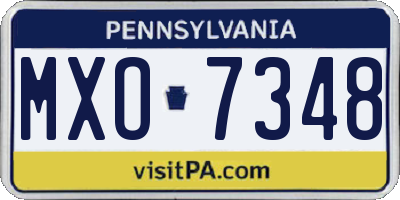 PA license plate MXO7348