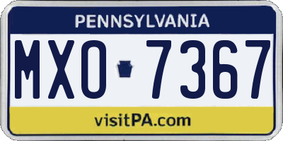 PA license plate MXO7367