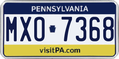 PA license plate MXO7368