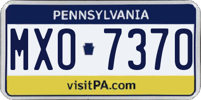 PA license plate MXO7370