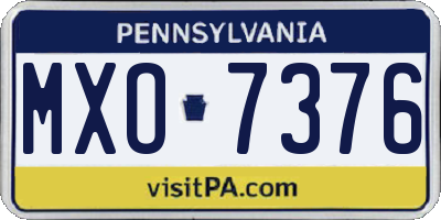 PA license plate MXO7376