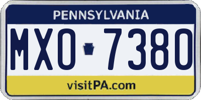 PA license plate MXO7380