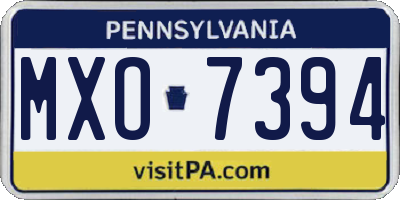 PA license plate MXO7394