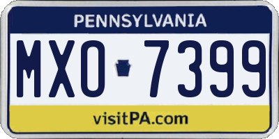 PA license plate MXO7399