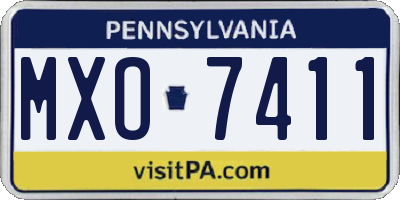 PA license plate MXO7411
