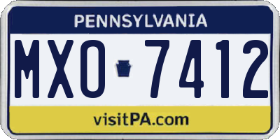 PA license plate MXO7412