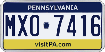 PA license plate MXO7416