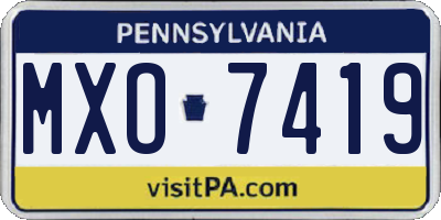 PA license plate MXO7419