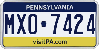 PA license plate MXO7424