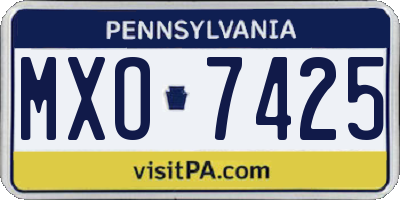 PA license plate MXO7425