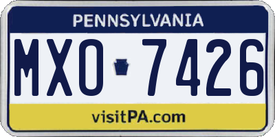 PA license plate MXO7426