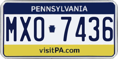 PA license plate MXO7436