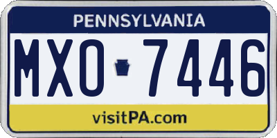 PA license plate MXO7446
