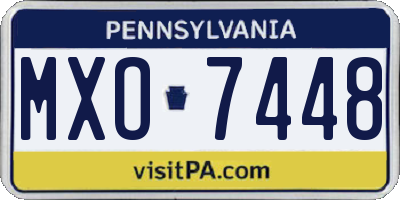 PA license plate MXO7448