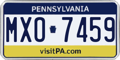 PA license plate MXO7459