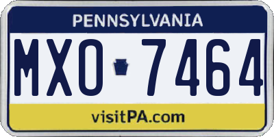 PA license plate MXO7464