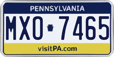 PA license plate MXO7465